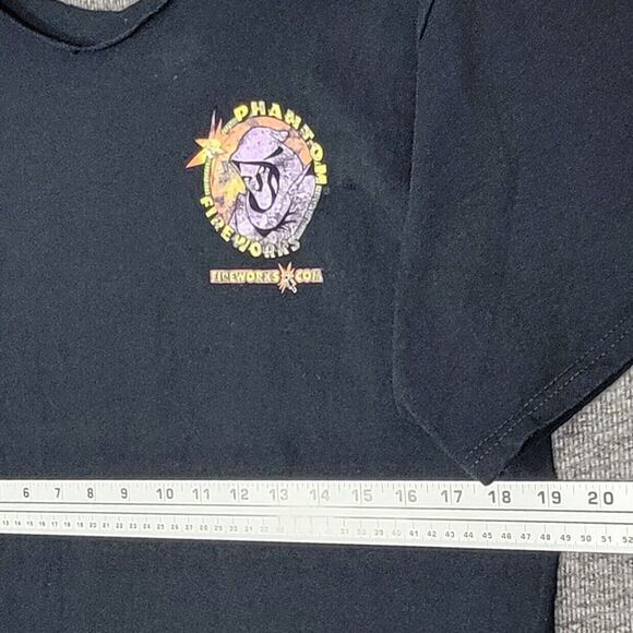 Phantom Fireworks T-Shirt Mens Small Black Ready To Bang Graphic Tee Cut Collar - Picture 8 of 8